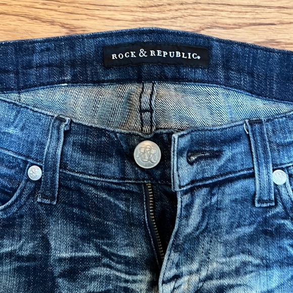 Rock and Republic vintage 2000s acid wash extra bootcut jeans, Size 28 - Picture 3 of 4